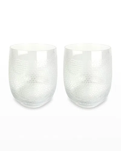 Michael Wainwright Panthera Clear Double Old-fashioned Glasses, Set Of 2 In White