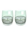Michael Wainwright Panthera Double Old-fashioned Glasses, Set Of 2 In Green