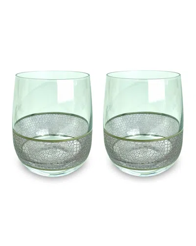 Michael Wainwright Panthera Double Old-fashioned Glasses, Set Of 2 In Green