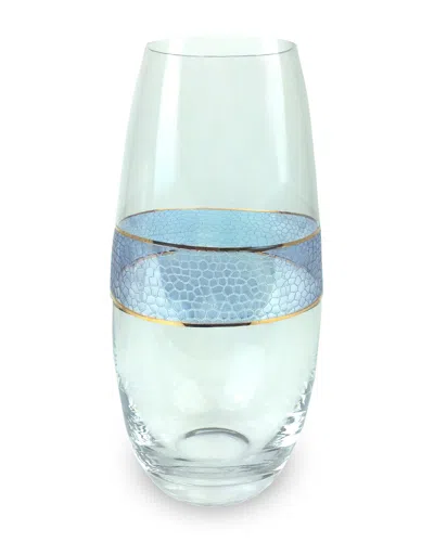 Michael Wainwright Panthera Glass Vase In Blue