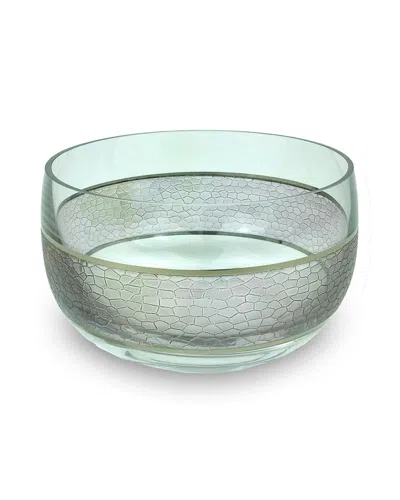 Michael Wainwright Panthera Medium Glass Bowl In Platinum/white