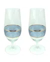 Michael Wainwright Panthera Stemmed Water Glasses, Set Of 2 In Blue