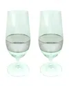 Michael Wainwright Panthera Stemmed Water Glasses, Set Of 2 In Green