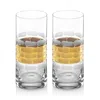 Michael Wainwright Truro Gold 2-piece Highball Glass Set In Clear/gold