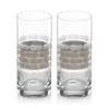 Michael Wainwright Truro Gold 2-piece Highball Glass Set In Clear/platinum