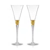 Michael Wainwright Truro Gold 2-piece Toasting Flute Set In Clear/gold