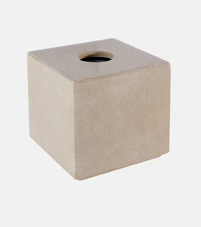 Michaël Verheyden Niez Cube Suede And Wooden Tissue Box