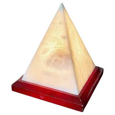 Pre-owned Michel Boyer French Marble Pyramid Lamp, 1970s In Orange