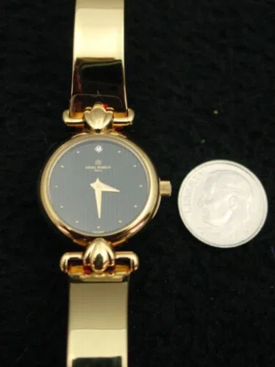 Pre-owned Michel Herbelin Ladies Watch French  Faux Diamond Gold Bracelet