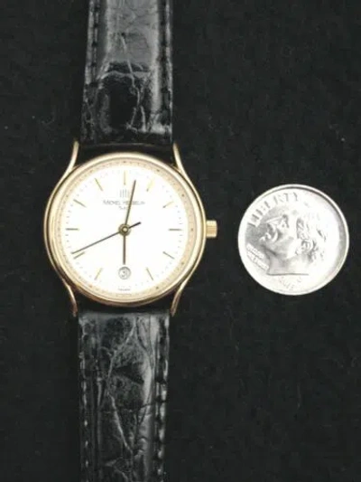 Pre-owned Michel Herbelin Ladies Watch French  Gold Leather Eta Swiss 7 Jewel