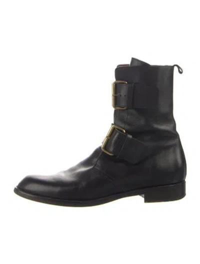 Pre-owned Michel Vivien Leather Combat Boots In Blue