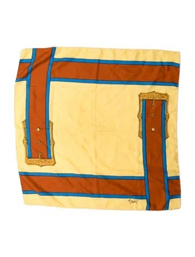 Pre-owned Michel Vivien Printed Scarf In Yellow