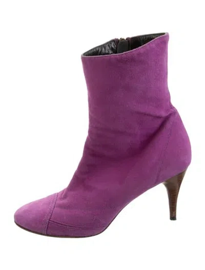 Pre-owned Michel Vivien Suede Boots In Purple