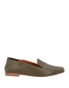 Michel Vivien Woman Loafers Khaki Size 10 Leather