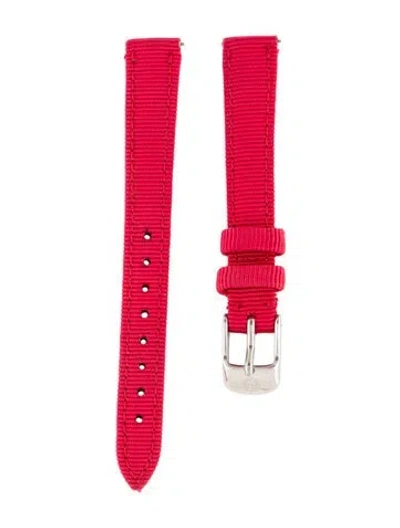 Pre-owned Michele 12mm Fabric Watch Strap In Red