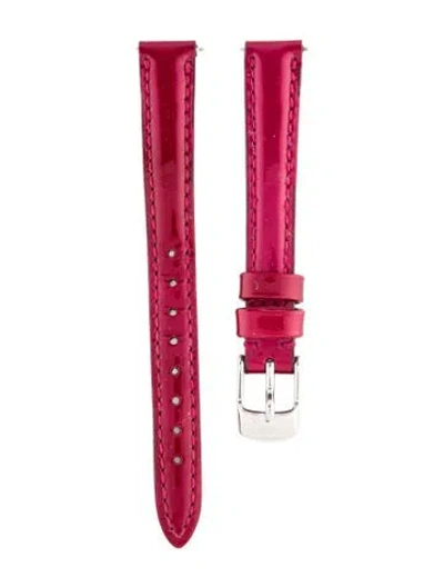 Pre-owned Michele 12mm Watch Strap In Burgundy