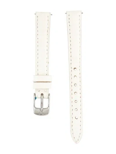 Pre-owned Michele 12mm Watch Strap In White