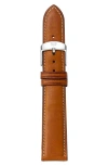 Michele 20mm Extra Long Leather Watch Strap In Brown