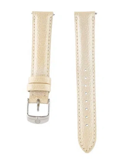 Pre-owned Michele 16mm Leather Watch Strap In Multi