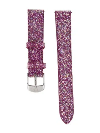 Pre-owned Michele 16mm Purple Glitter Watch Strap W/ Tags