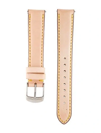 Pre-owned Michele 16mm Saddle Leather Watch Strap In Neutrals