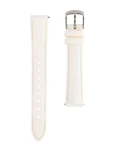 Pre-owned Michele 16mm Silicone Watch Strap In White