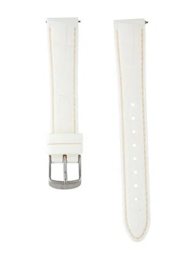 Pre-owned Michele 16mm Silicone Watch Strap In White