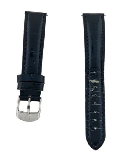 Pre-owned Michele 16mm Watch Strap In Blue