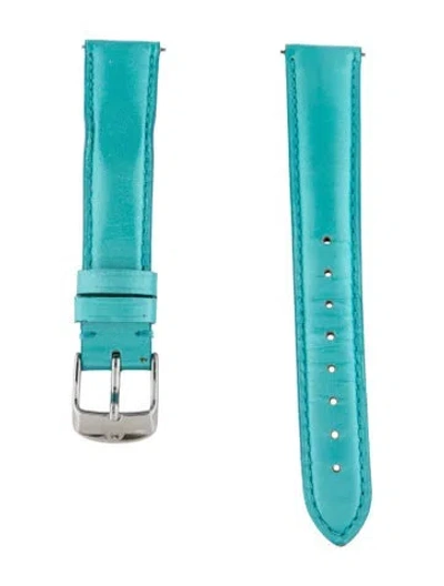 Pre-owned Michele 16mm Watch Strap In Blue