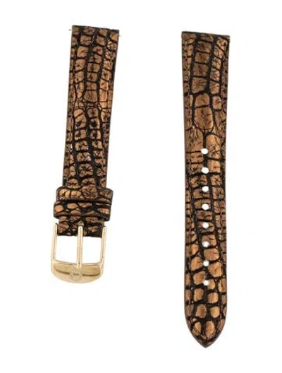 Pre-owned Michele 16mm Watch Strap In Gold