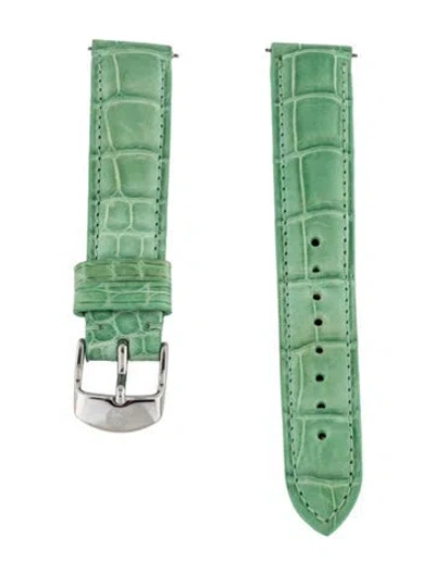 Pre-owned Michele 16mm Watch Strap. In Green