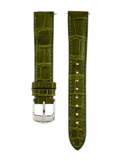 Pre-owned Michele 16mm Watch Strap In Green