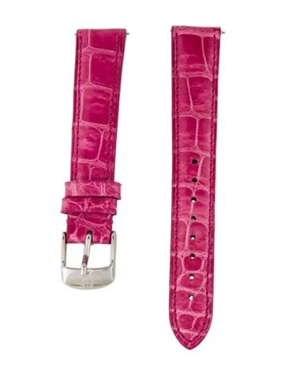 Pre-owned Michele 16mm Watch Strap In Pink