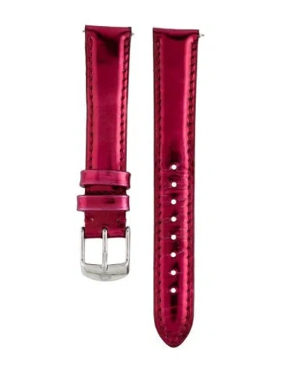 Pre-owned Michele 16mm Watch Strap In Pink
