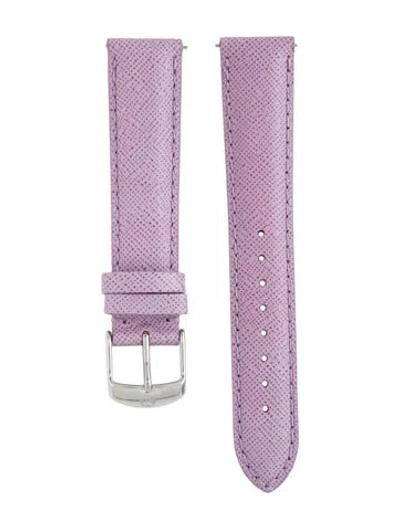 Pre-owned Michele 16mm Watch Strap In Purple