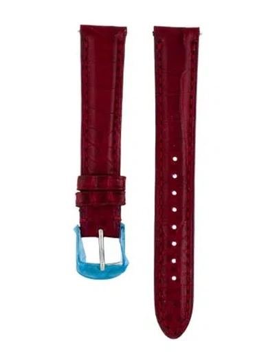 Pre-owned Michele 16mm Watch Strap In Red