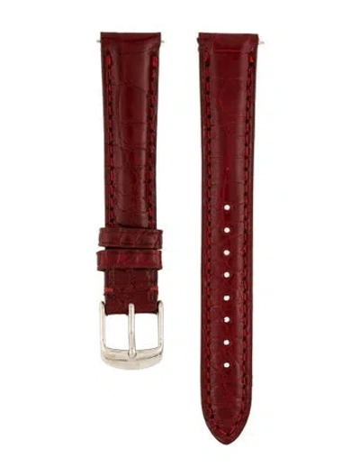 Pre-owned Michele 16mm Watch Strap In Red
