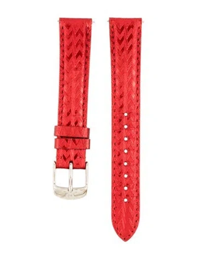 Pre-owned Michele 16mm Watch Strap In Red