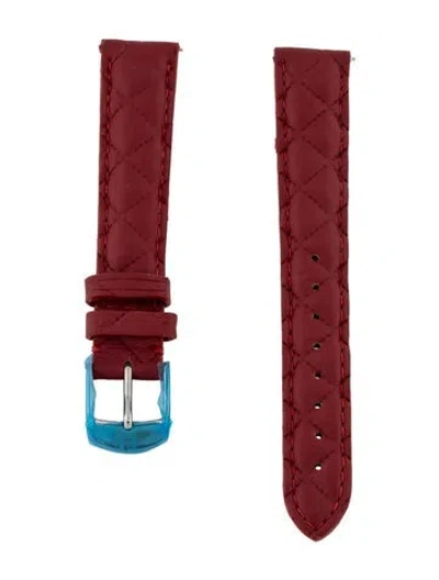 Pre-owned Michele 16mm Watch Strap In Red