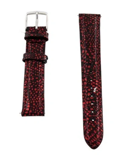 Pre-owned Michele 16mm Watch Strap In Red