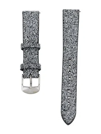 Pre-owned Michele 16mm Watch Strap In Silver