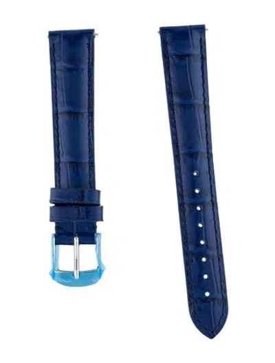 Pre-owned Michele 16mm Watch Strap W/ Tags In Blue