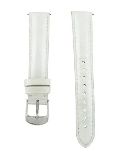 Pre-owned Michele 16mm Watch Strap In White
