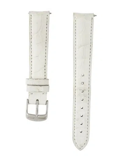 Pre-owned Michele 16mm Watch Strap In White