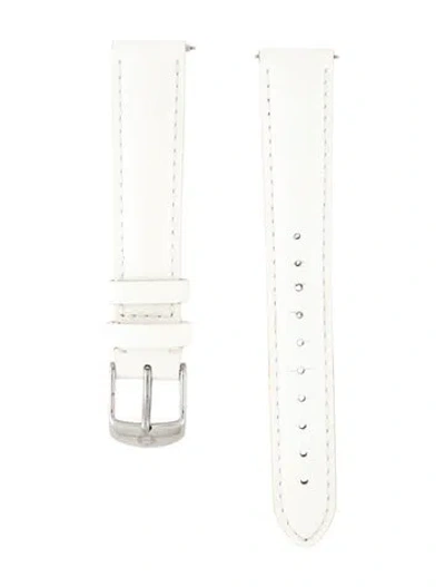Pre-owned Michele 16mm Watch Strap In White
