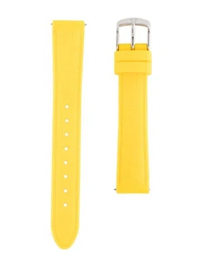 Pre-owned Michele 16mm Watch Strap In Yellow
