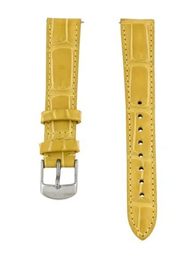 Pre-owned Michele 16mm Watch Strap In Yellow