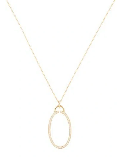 Pre-owned Michele 18k Diamond Pendant Necklace, 16" In Multi