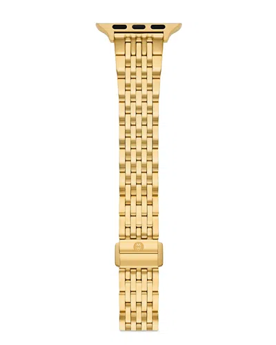 Michele 18k Gold Plated Bracelet Band For Apple Watch, 38-49mm
