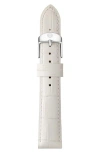 Michele 18mm Croc Embossed Watch Strap In White
